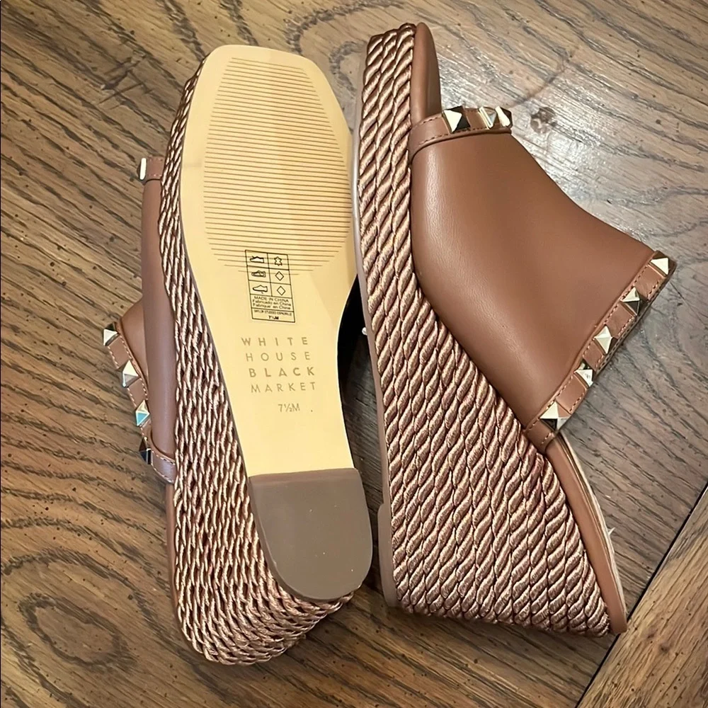 White House Black Market Gold Studded‎ Espadrille